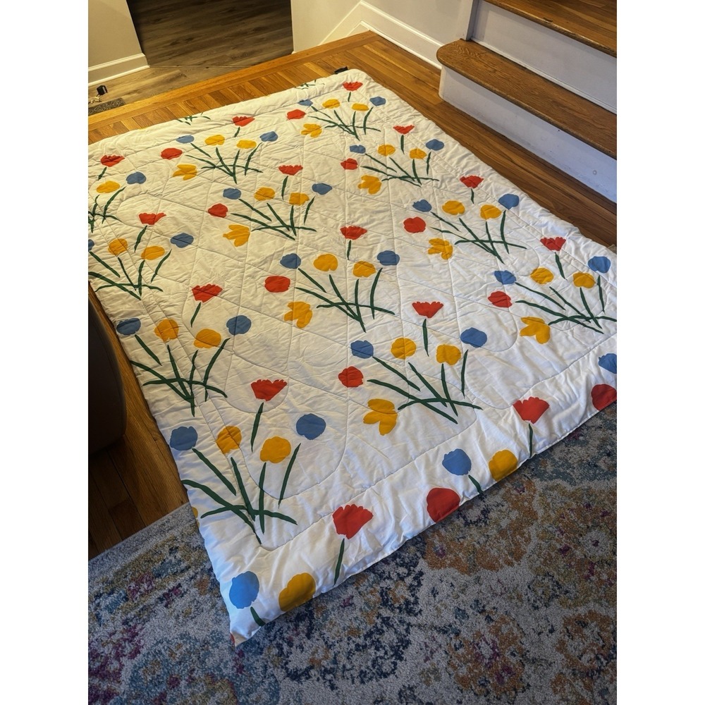 Marimekko Comforter TWIN Floral Comforter Dan River Seven Flowers 1979 EUC